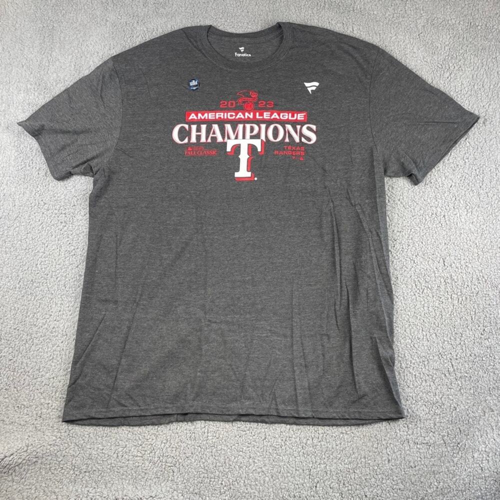 Texas Rangers Men's XXL Gray 2023 World Series Champions Short Sleeve T-shirt - Picture 1 of 9